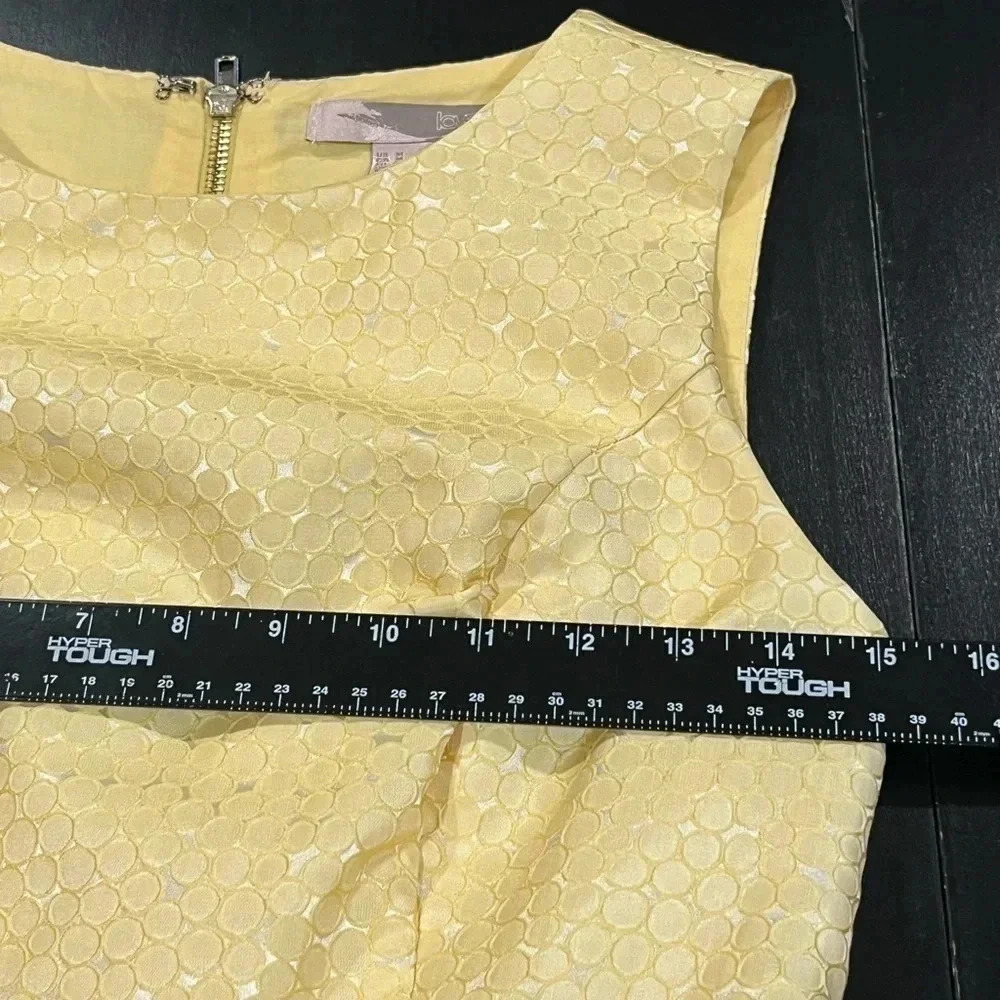 🍀2/$22 Forever 21 Yellow Sleeveless Geometric Fit Flare Mini Dress Womens Medium - Picture 8 of 13
